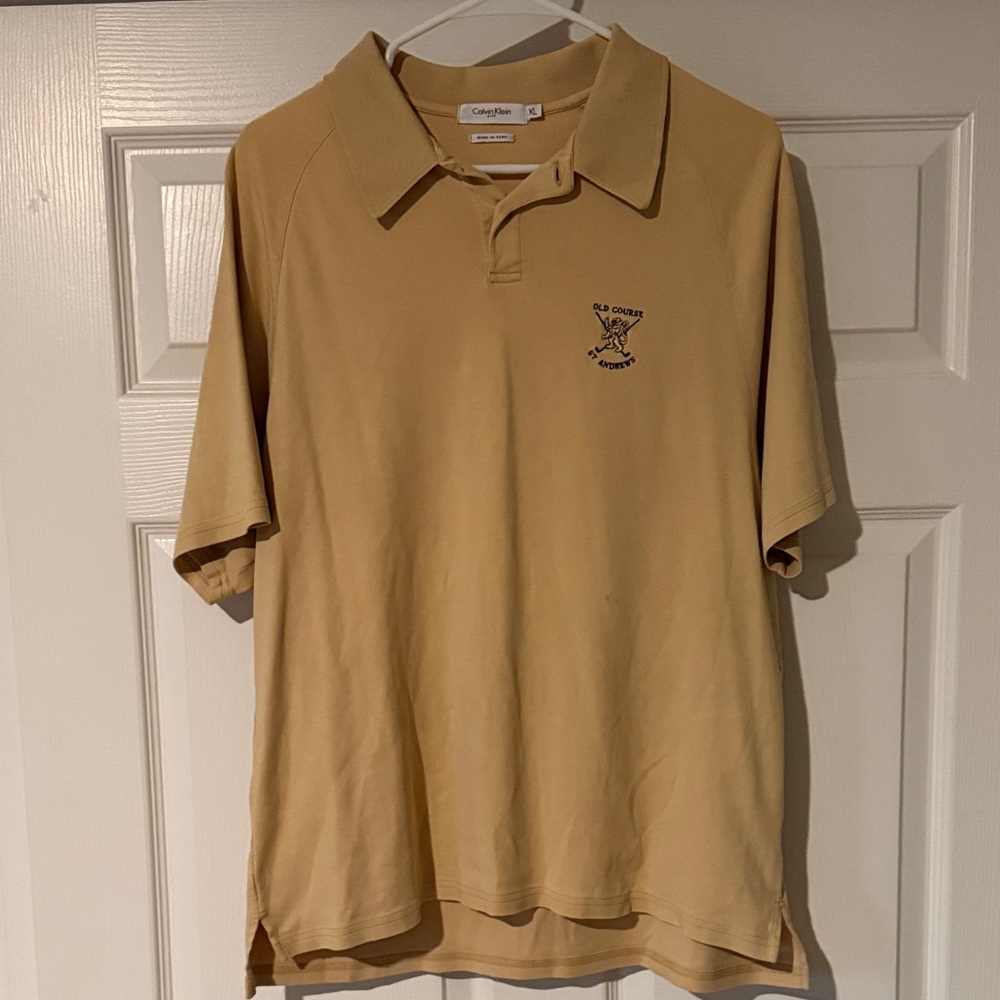 Calvin Klein Men's Beige Polo Shirt